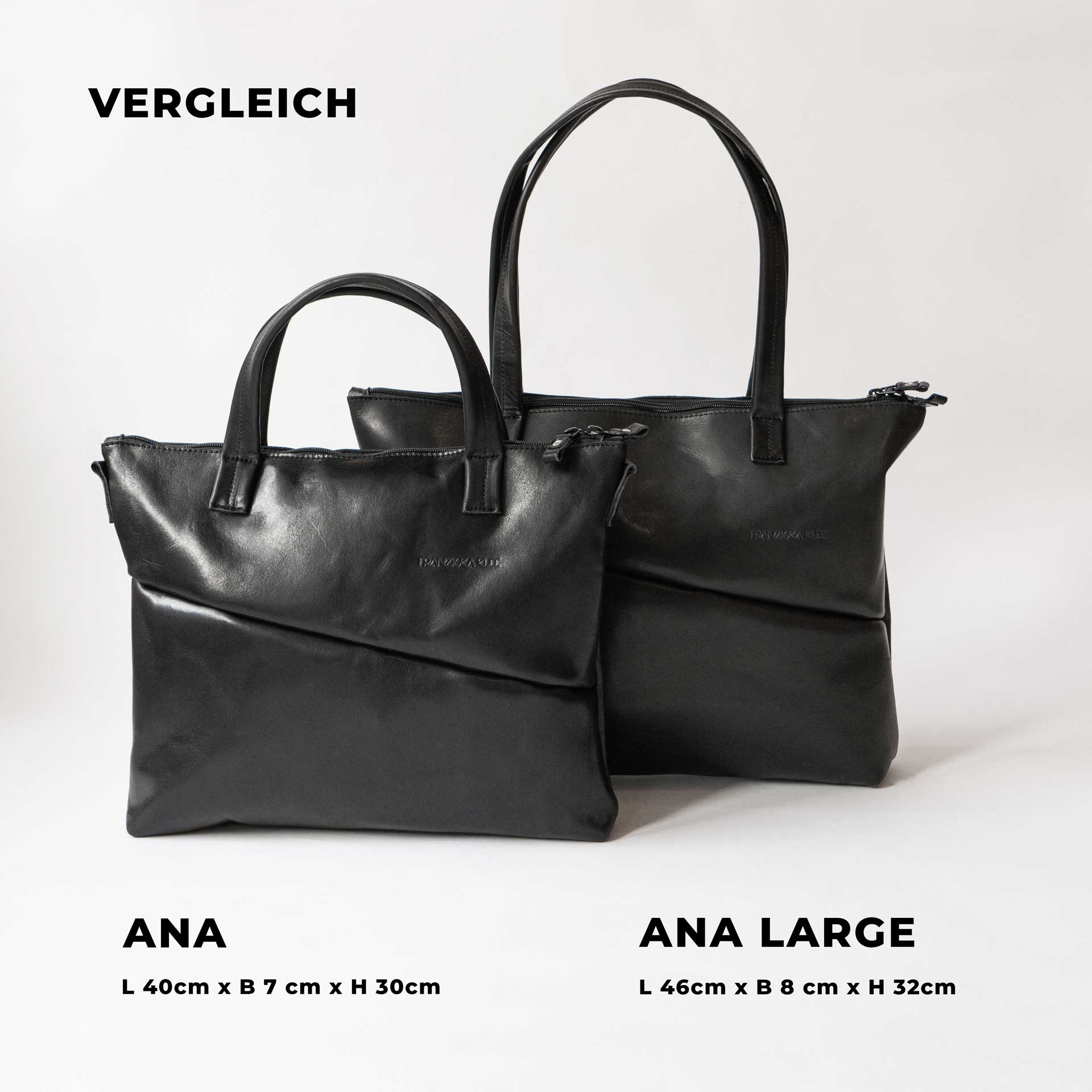 Our bag model ANA is available in two sizes.